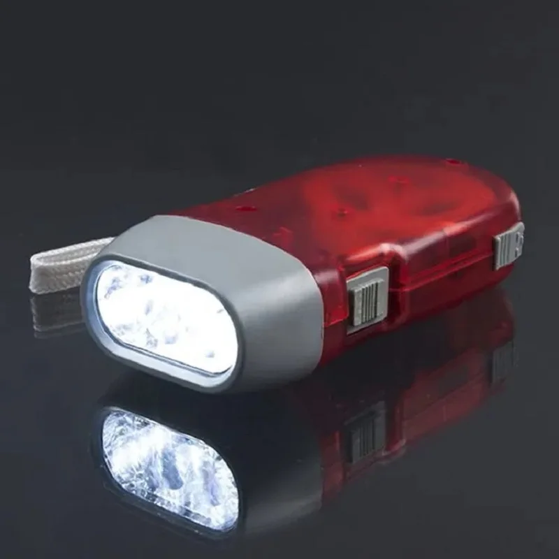 3 Colors Hand Pressing Dynamo Crank Power Wind Up Flashlight Mini Self Generating Torch LED Camping Lamp Light for Outdoor Home - Image 5