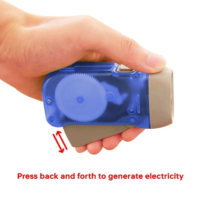 3 LED Hand Pressing Dynamo Crank Power Wind Up Flashlight Torch Light Hand Press Crank Camping Lamp Light for Outdoor Home - Image 2