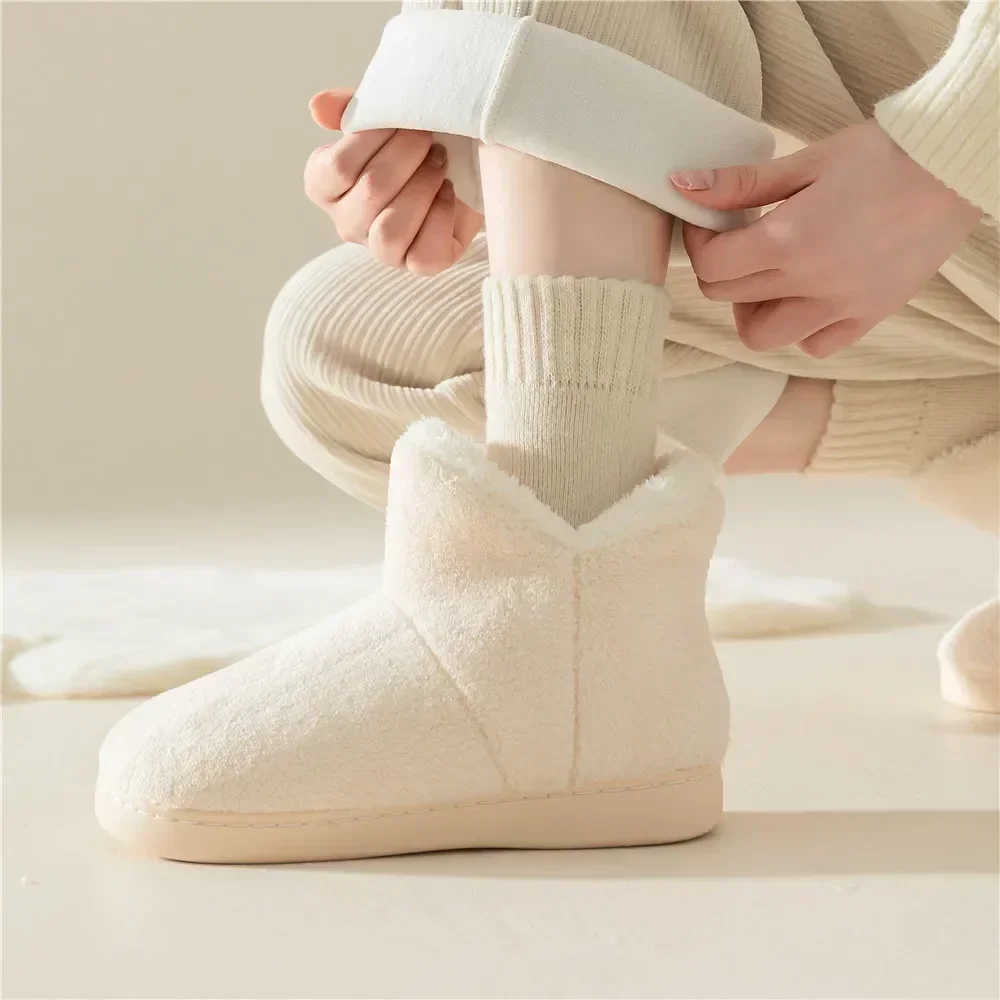 3 Pairs Women Socks Wool Autumn Winter Warm Snow Markron Color Thick Plush Hairy Soft Postpartum Stockings Floor Sleep Socks - Image 4