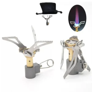 3000W Titanium Mini Camping Gas Burners One-Piece Pocket Stove Outdooor Hiking Folding Cooking Portable Furnace