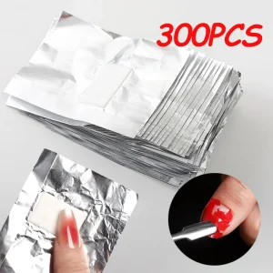 300/150/100PCS Gel Nail Polish Remover Foil Wraps Soak Off Nail Wraps with Cotton Pad Disposable Nail Art Removal Accessories