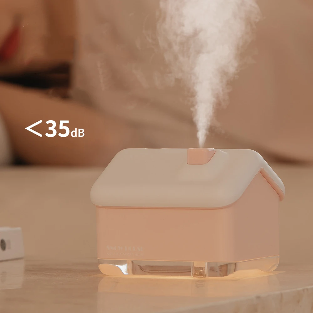300ML USB Air Humidifier Desktop Purifier Snow House Diffuser Aromatherapy Mist Maker With Lamp Lights For Christmas Home Office - Image 4
