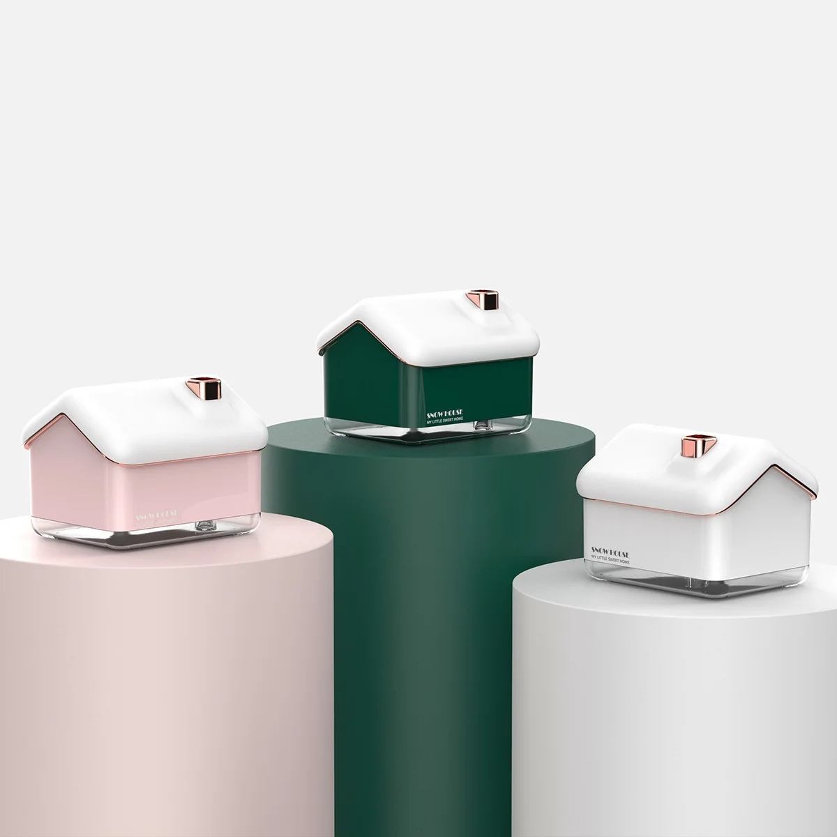 300ML USB Air Humidifier Desktop Purifier Snow House Diffuser Aromatherapy Mist Maker With Lamp Lights For Christmas Home Office - Image 3