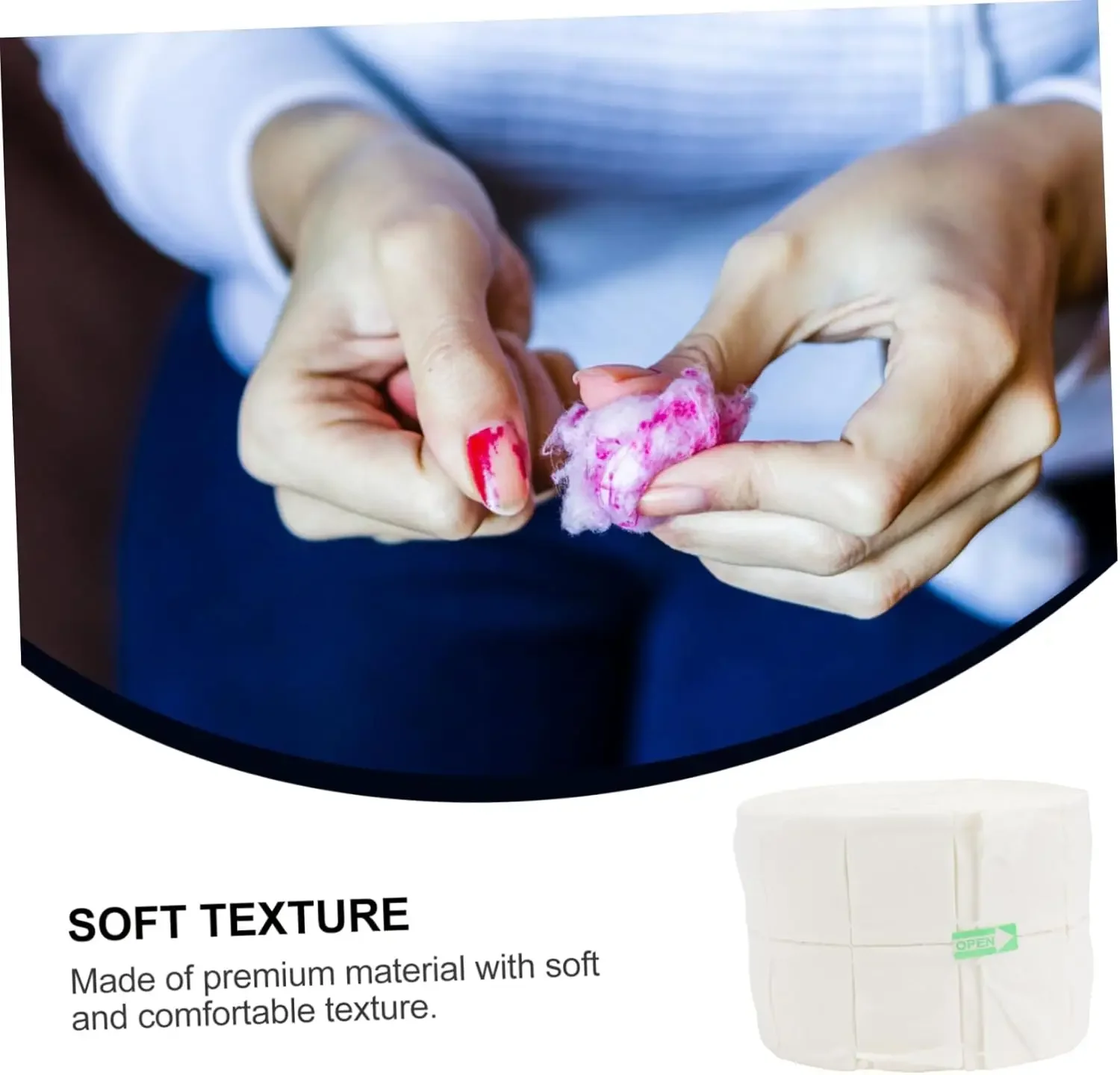 300Pcs Nail Wipe Cotton Pads Nail Manicure Polish Remover Cleaner Paper Soak Nail Art Cleaning Manicure Tool Small Roll - Image 4
