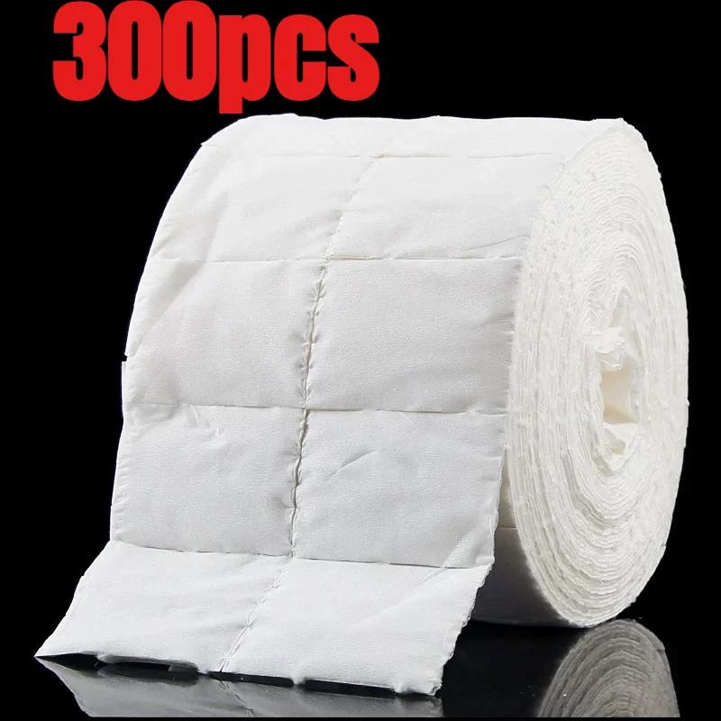 300Pcs Nail Wipe Cotton Pads Nail Manicure Polish Remover Cleaner Paper Soak Nail Art Cleaning Manicure Tool Small Roll
