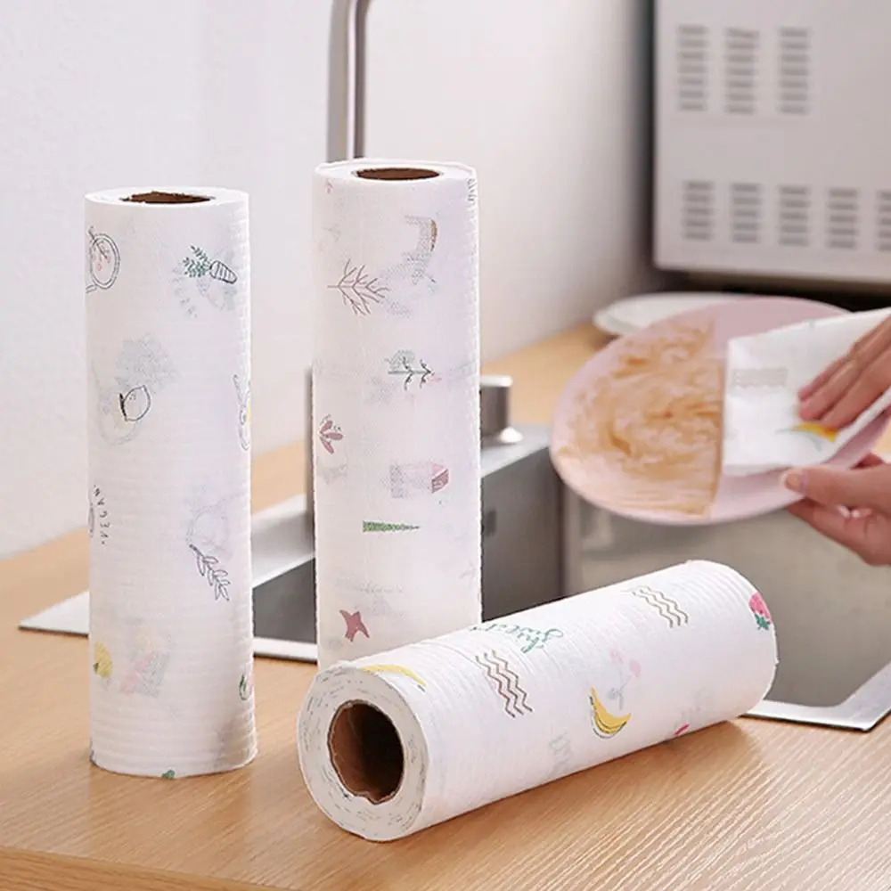 30/50/100/200pcs Thickened Non-woven Kitchen Paper Cleaner Wipes Absorbent Towel Disposable Rags Dish Paper Water Oil Absorbing - Image 2