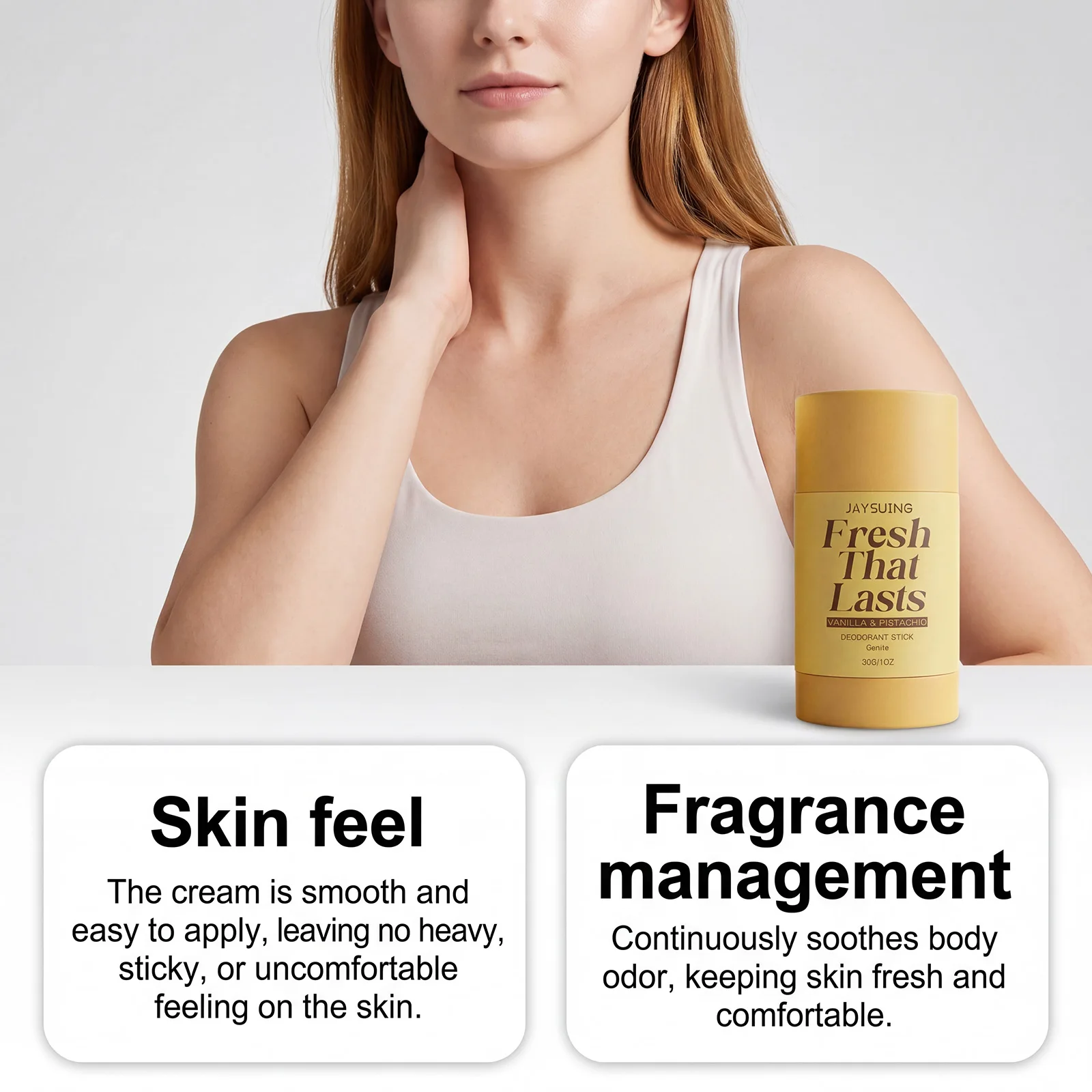 30g Vanilla Pistachio Deodorant Stick Gentle Non Irritating Fresh Lasting Aroma Non Stain Portable Underarm Refreshing Body Care - Image 5