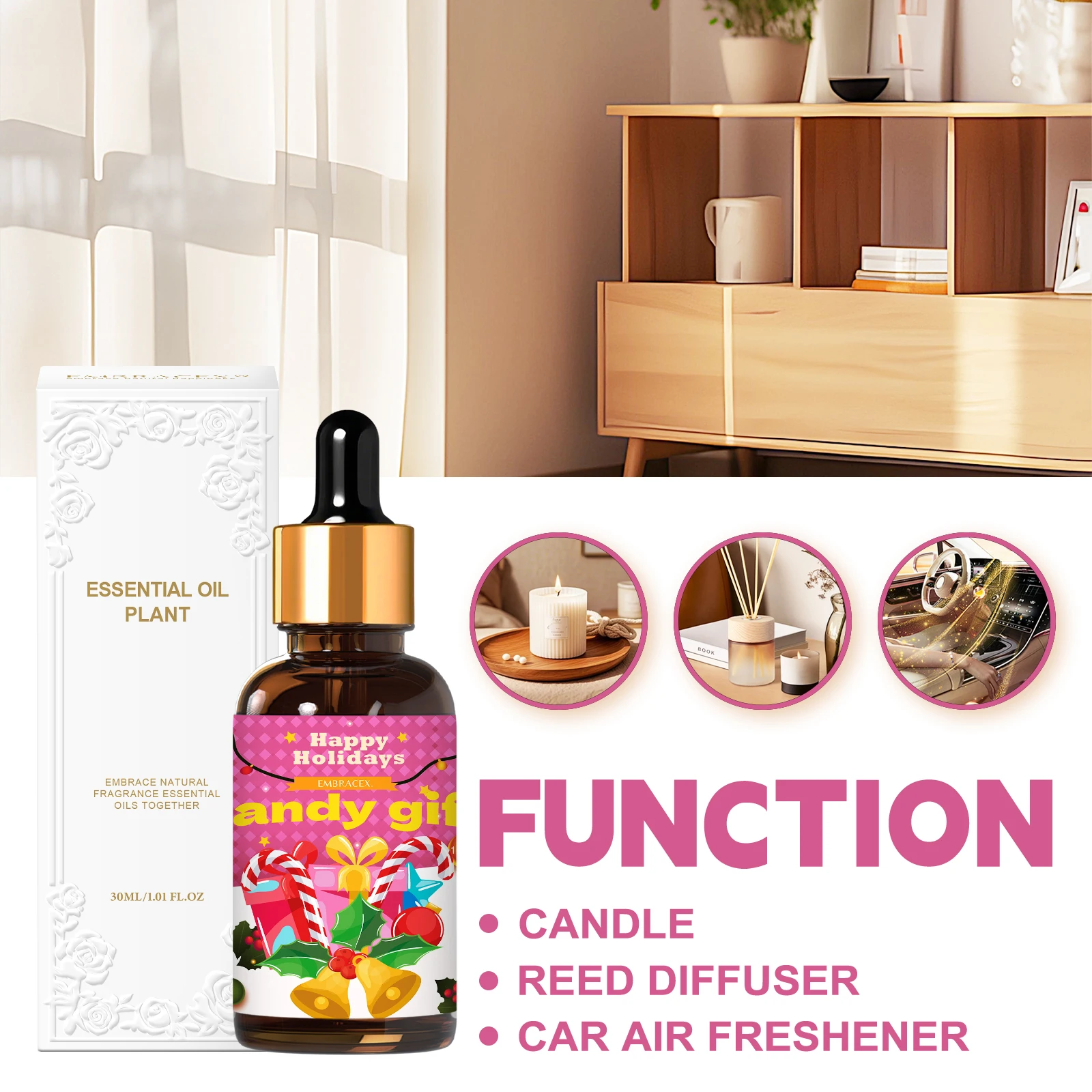 30ml Candy Gift Fragrance Oils For Diffuser Humidifier Long Lasting Christmas Decor Festive Fragrance Holiday Gift - Image 3