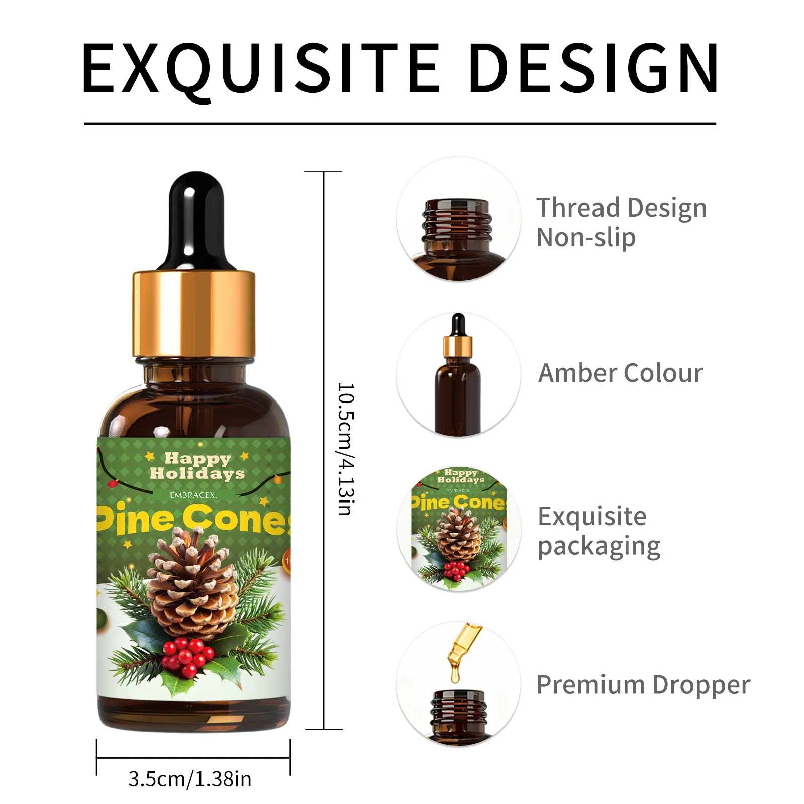 30ml Pine Cones Fragrance Oil Warm Winter Sweet Scent Car Air Freshener Long Lasting Scent Xmas Home Decor Holiday Gift - Image 2