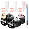 3/4pcs/Set 8ml Clear White Pink Non Stick Hand Extension Gel Nail Polish Set For 3D Shaping Nail Art Solid Milky Jelly Hard Gel