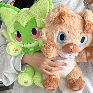 35cm New Pokémon Plush Toys Cute Rockruff Cartoon Pokemon Sprigatito Anime Stuffed Doll Soft Pillow Birthday Gift Ornaments Toy