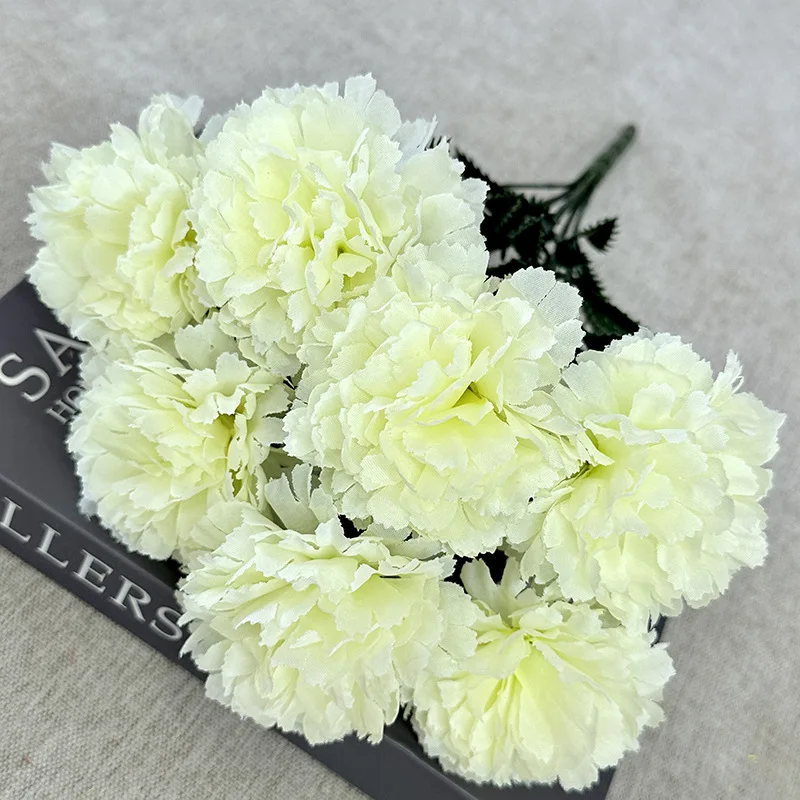 38cm New 7 Fork Water Grass Carnation Artificial Flowers Home Hotel Table Decor Fake Flower Bouquet Photography Props - Image 6