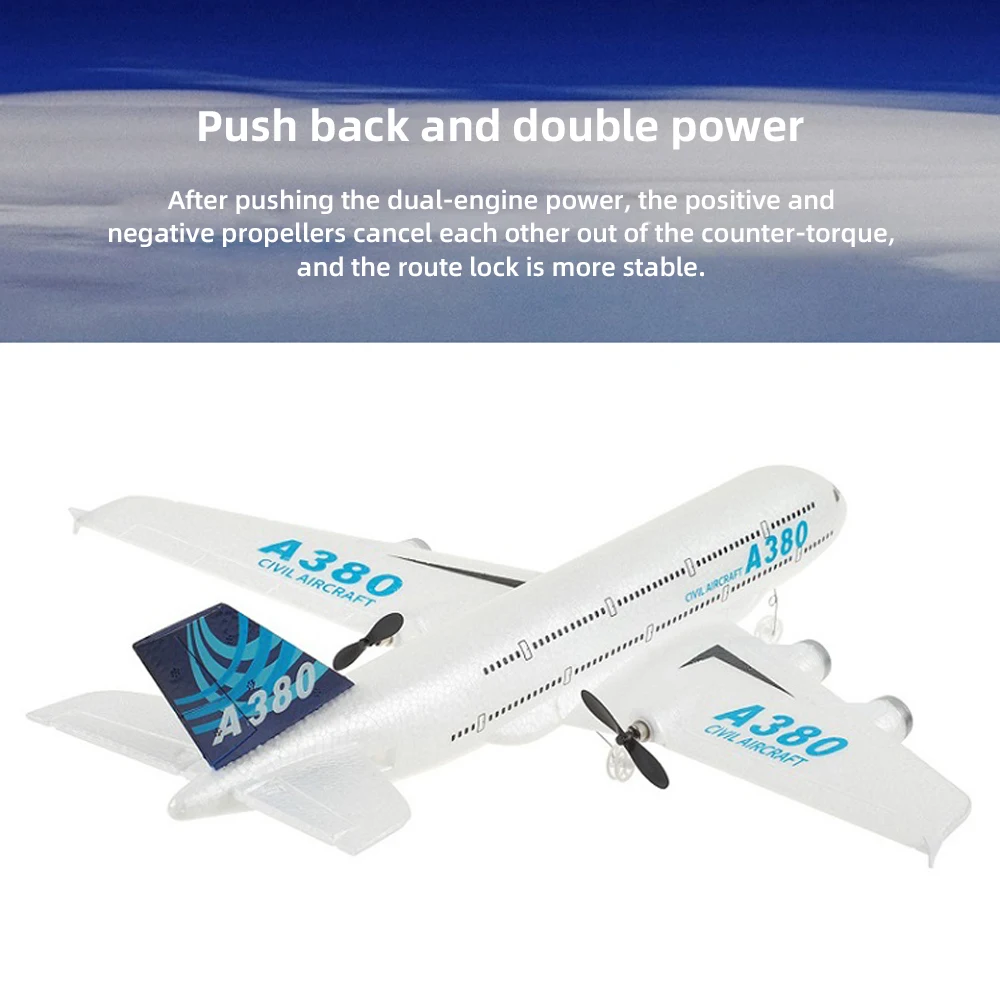 3Ch 2Ch A380 Rc Plane Glider Airplanes Remote Control Foam Aircraft Fixed Wing Aircraft 6 Gyroscope Model Airplane Toys Hobbies - Image 3