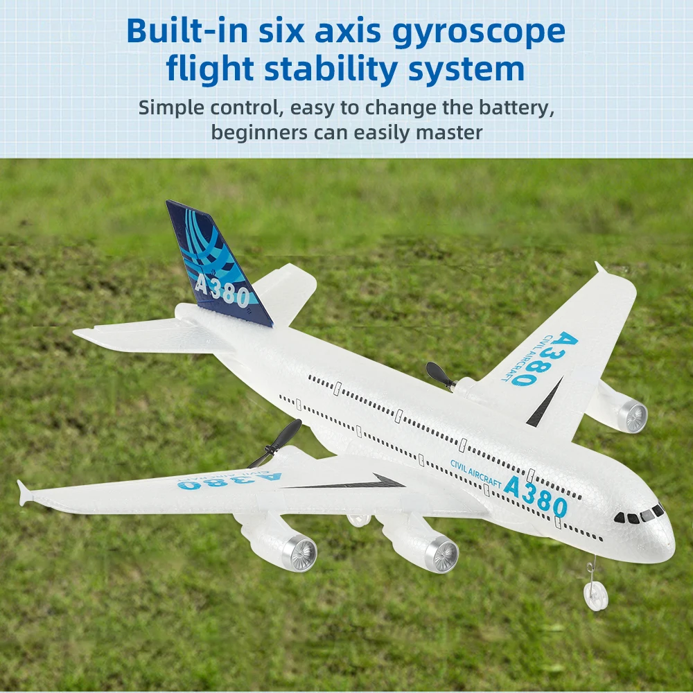 3Ch 2Ch A380 Rc Plane Glider Airplanes Remote Control Foam Aircraft Fixed Wing Aircraft 6 Gyroscope Model Airplane Toys Hobbies - Image 5