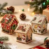 3D Christmas Pearl Art Kit DIY Pearl Christmas Cabin Winter Holiday Display Decoration 3D Christmas Cottage Beading Art gifts