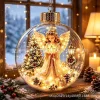 3D Christmas Snow Globe Ornament Glowing Christmas Ball Plastic Bauble Xmas Tree Hanging Pendant Christmas New Year Gifts