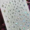 3D Laser Silver/Rose Gold Hollow Cross Star Nail Art Stickers Design Self-Adhesive Hollow Cross Star Nail/Body Art Decor Sticker