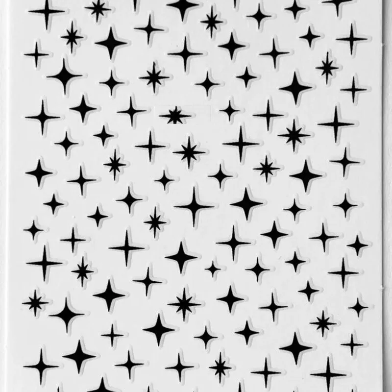 3D Laser Silver/Rose Gold Hollow Cross Star Nail Art Stickers Design Self-Adhesive Hollow Cross Star Nail/Body Art Decor Sticker - Image 5
