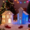 3D Printed Christmas House and Christmas Church Assemble Model Xmas Decorations Home Ornament Gift