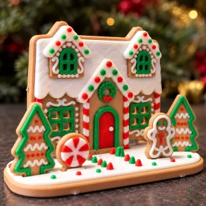 3D Printed Gingerbread House DIY Assembly Kit Christmas Desktop Ornament Xmas Holiday Table Decor Gift