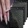3D Star Nail Art Stickers Decals Self-Adhesive Metal Silver DIY Nail Stickers Decoration Decals Manicure Accessories