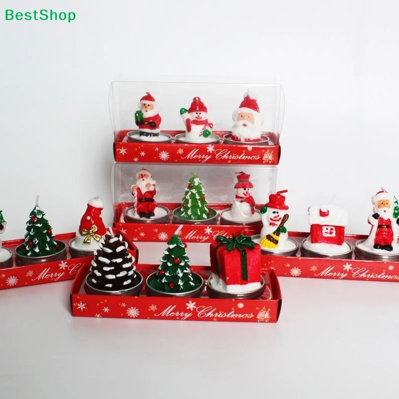 3PCS Christmas Tree Scented Candle Handmade Santa Claus Cute Soy Wax Candles Snowman Wedding Candles Home Decoration Party Xmas - Image 6
