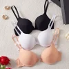 3PCS Solid Women's Bras Basic Padded Underwire Push-Up Bra Front Closure Daily Comfort Lingerie