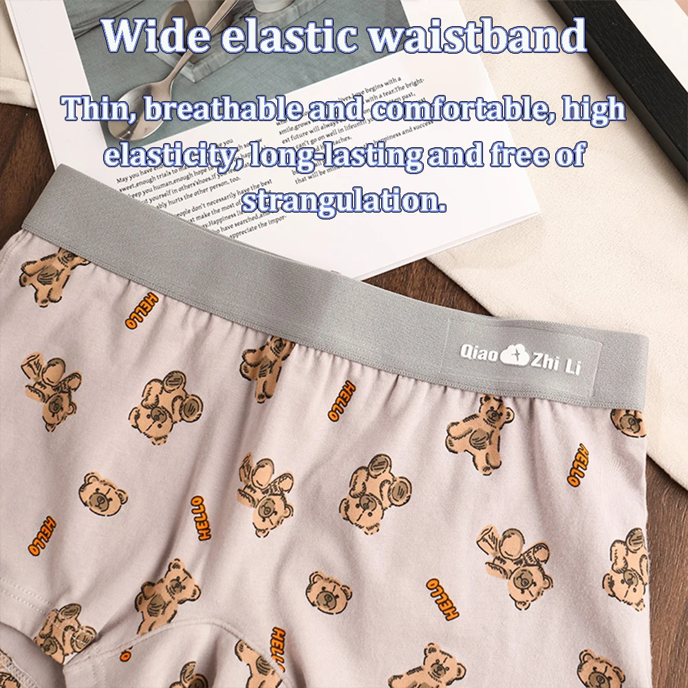 3PCS/Pack Autumn Winter Cotton Cute Bear Print Women's Panties Antibacterial Breathable Crotch Underwear Comfortable Soft Linger - Image 4