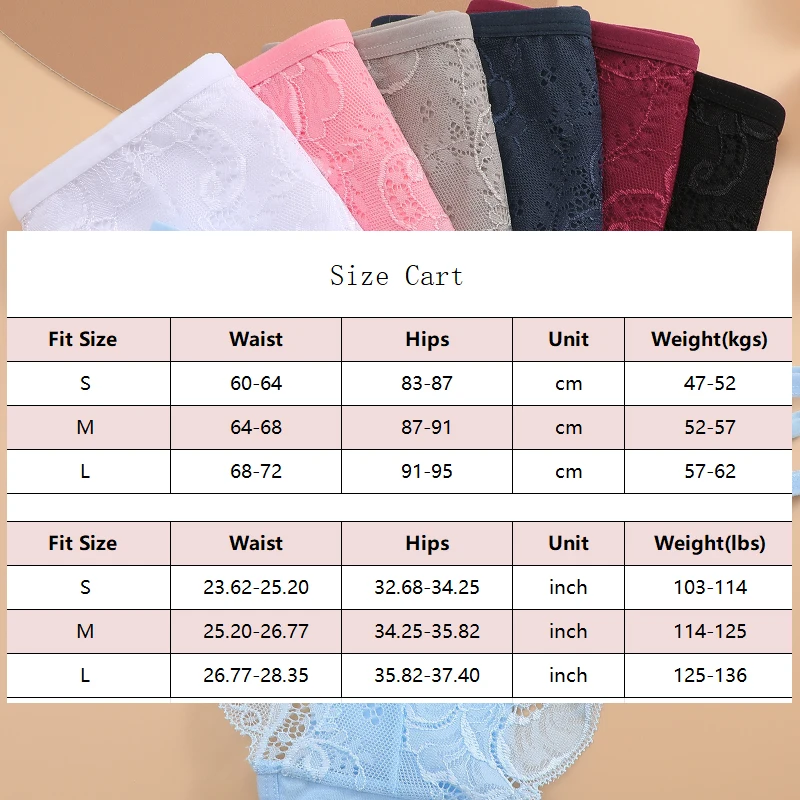 3PC/Set Women's Sexy Floral Lace Panties Low Rise Hollow Out Briefs Transparent Underwear Female Elastic Straps Soft Lingerie - Image 6