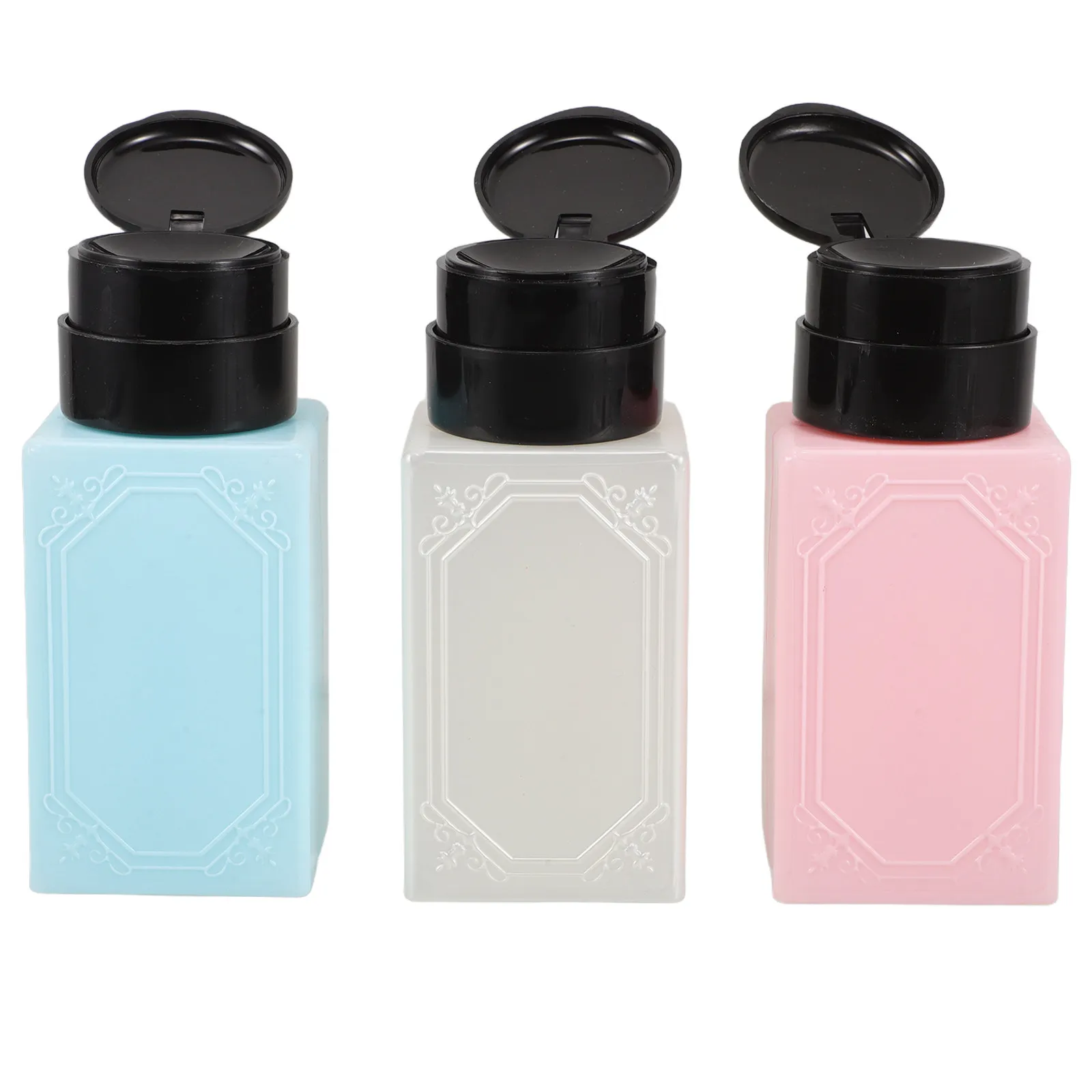 3Pcs 220Ml Push Down Nail Polish Remover Dispenser Bottle for Professional Nail Salon Use High Efficiency Clean Water Makeup - Image 3