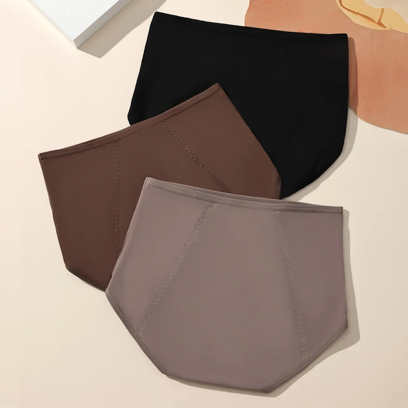 3Pcs High Waist Women Panties Leak Proof Menstrual Pants Widen Physiological Period Underwear Plus Size 4XL Cotton Female Briefs - Image 3