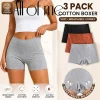 3Pcs Women Cotton Safety Short Seamless Boxer Briefs High Waist Soft Skin Friendly Ladies Anti-Ride Leggings Under Dress Panties