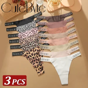 3Pcs/Set Low Waist Sexy Panties Women Thongs Rhinestones Letter Diamonds G-string Sports Thong Shorts Briefs T-back Size XS-XL