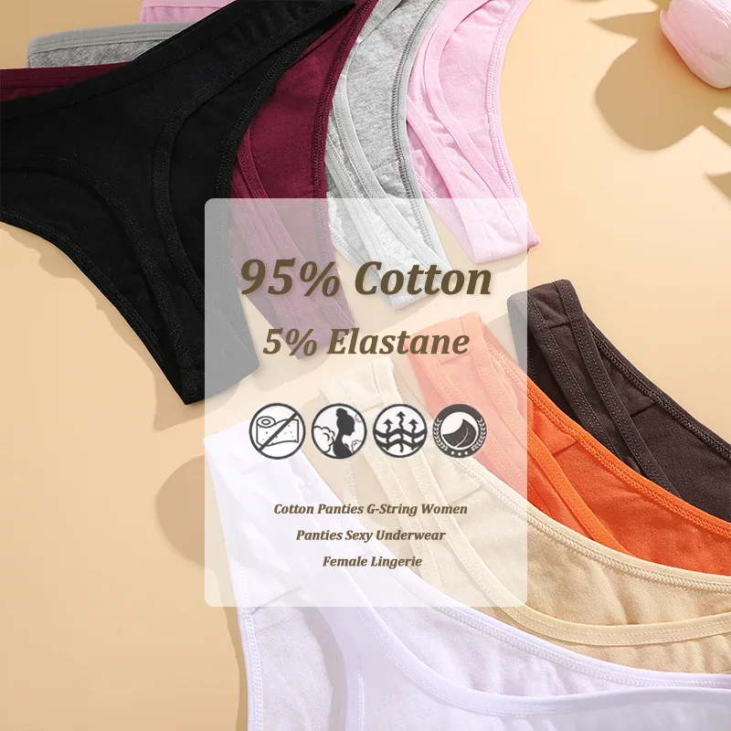 3Pcs/Set Seamless Thong Cotton Women Thin Strap Low Waist High Flexibility Panty Sexy Underwear Ladies Briefs T-back Soft Women - Image 5