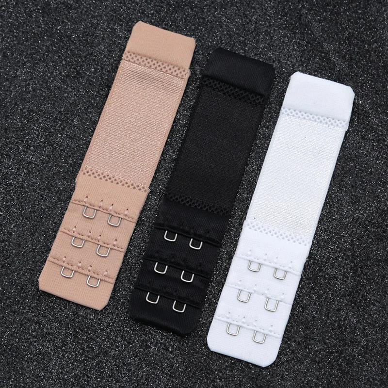 3pcs 2 Hook Bra Extension Strap Extenders for Women Adjustable Belt Buckle Nylon Elastic Bra Extension Strap Hook Clip Expander - Image 2
