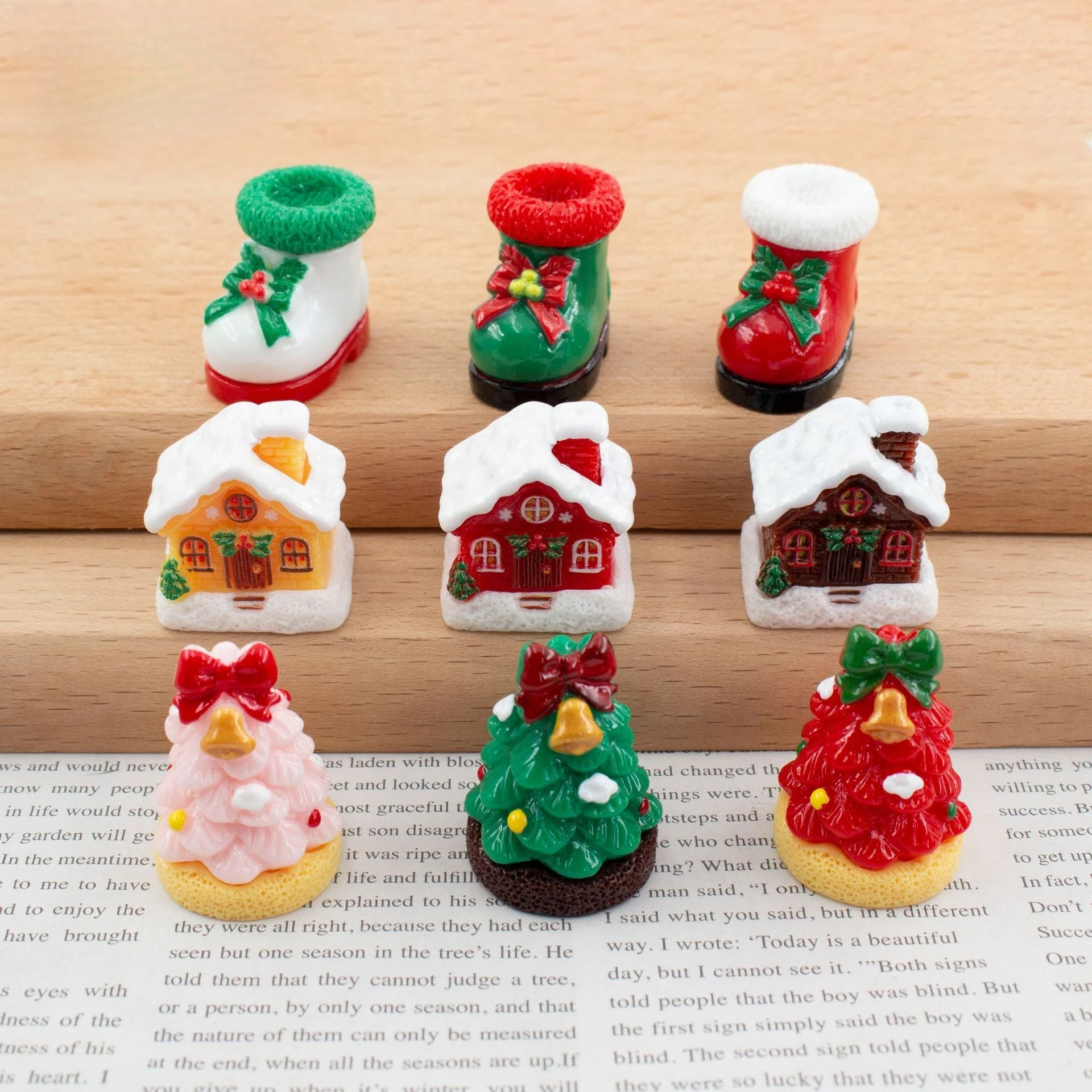 3pcs Christmas Resin Decor Indoor Display Holiday Centerpiece Multi Functional Ornament Christmas Home Decorations Indoor - Image 3
