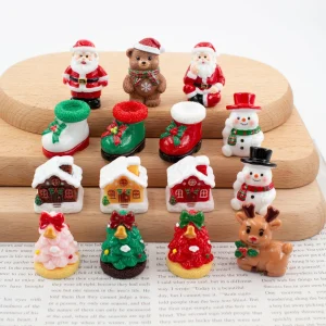 3pcs Christmas Resin Decor Indoor Display Holiday Centerpiece Multi Functional Ornament Christmas Home Decorations Indoor