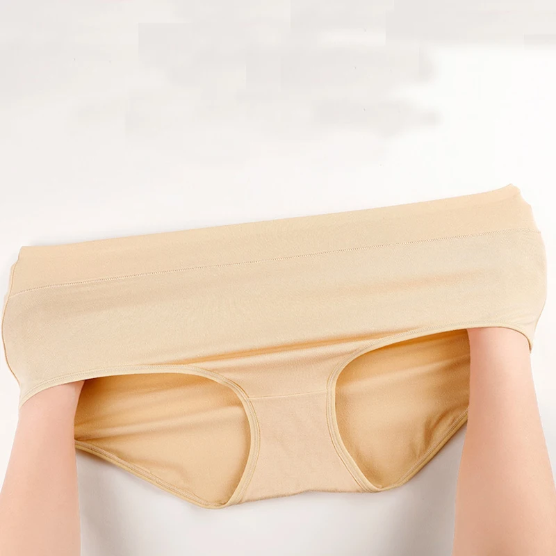 3pcs Pure Cotton High Waist Briefs Women Solid Basic Type Panties Girls Comfort Underpant Lady Plus Size Underwear Female Pantys - Image 5