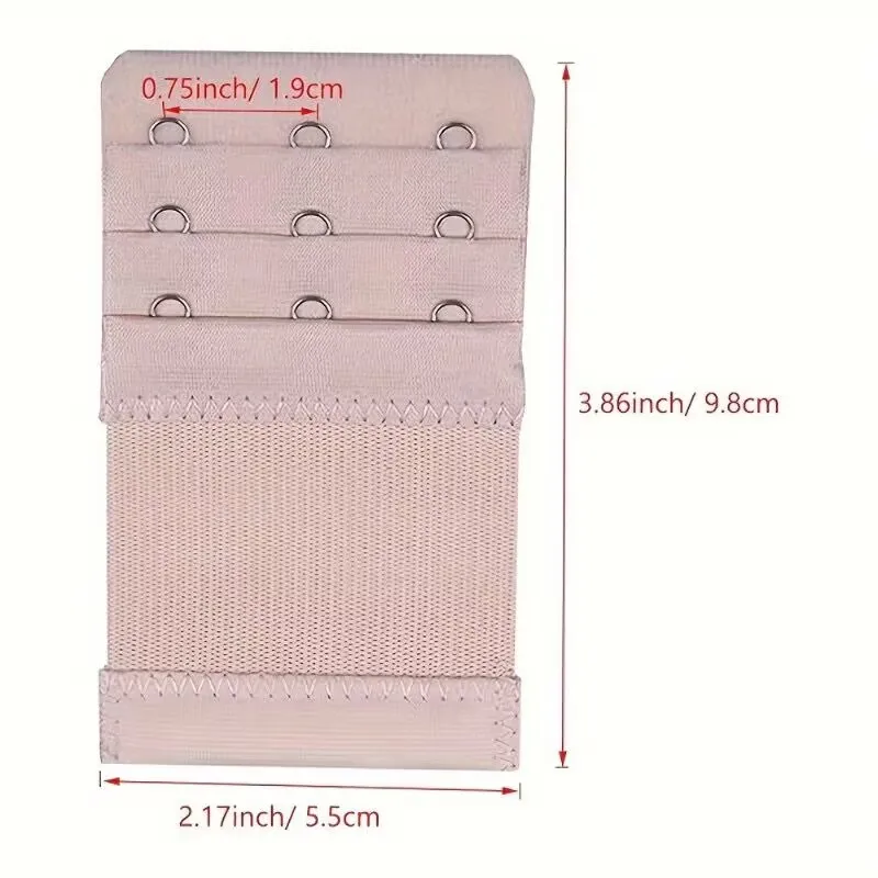 4 Pieces 3-Hook Bra Strap Extender; Comfortable and Adjustable Bra Strap Clip; Lingerie Accessory for Women - Image 2