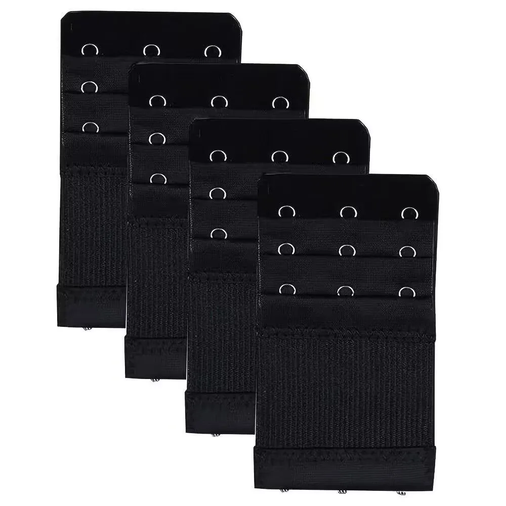 4 Pieces 3-Hook Bra Strap Extender; Comfortable and Adjustable Bra Strap Clip; Lingerie Accessory for Women - Image 5
