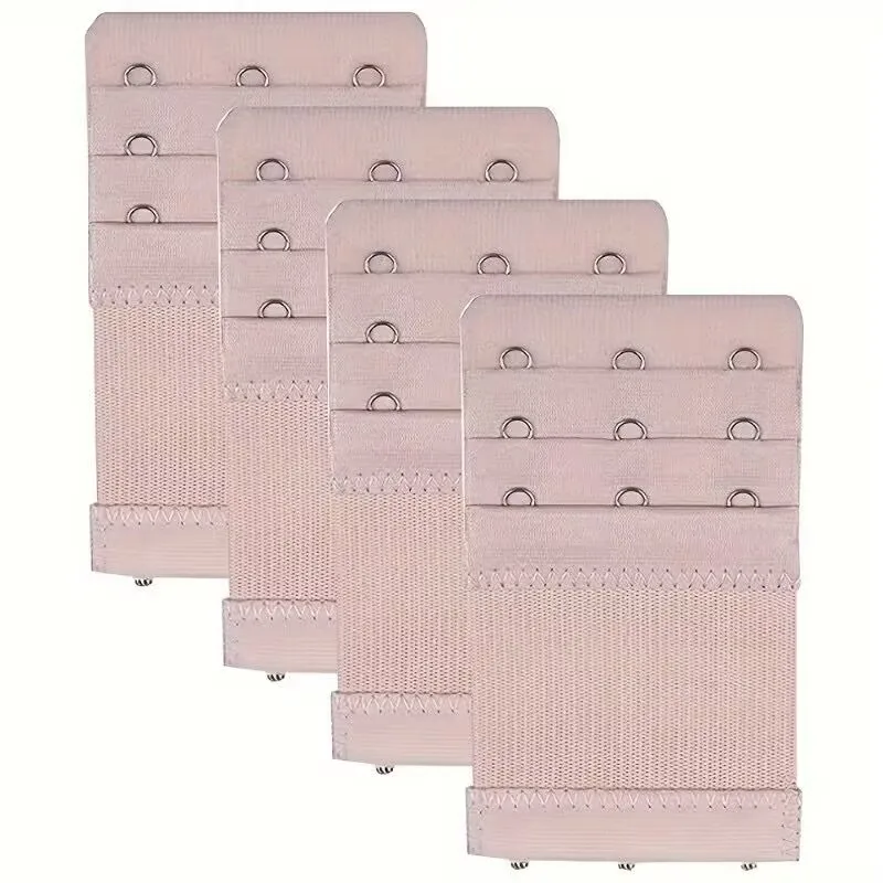 4 Pieces 3-Hook Bra Strap Extender; Comfortable and Adjustable Bra Strap Clip; Lingerie Accessory for Women - Image 4