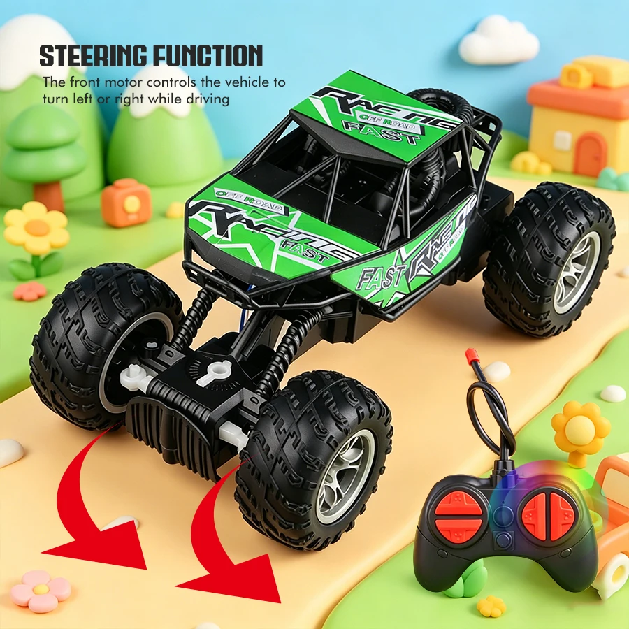 4-Way Remote Control Car with Lights, Anti-Slip Rubber Tires, Outdoor Off-Road Climbing Toy Car Model for Kidsren and Boys - Image 4