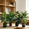 4PC Large Artificial Areca Palm Plant with 48Leaves Tropical Potted Plants Suitable for Indoor Garden Decoration Potted Plant