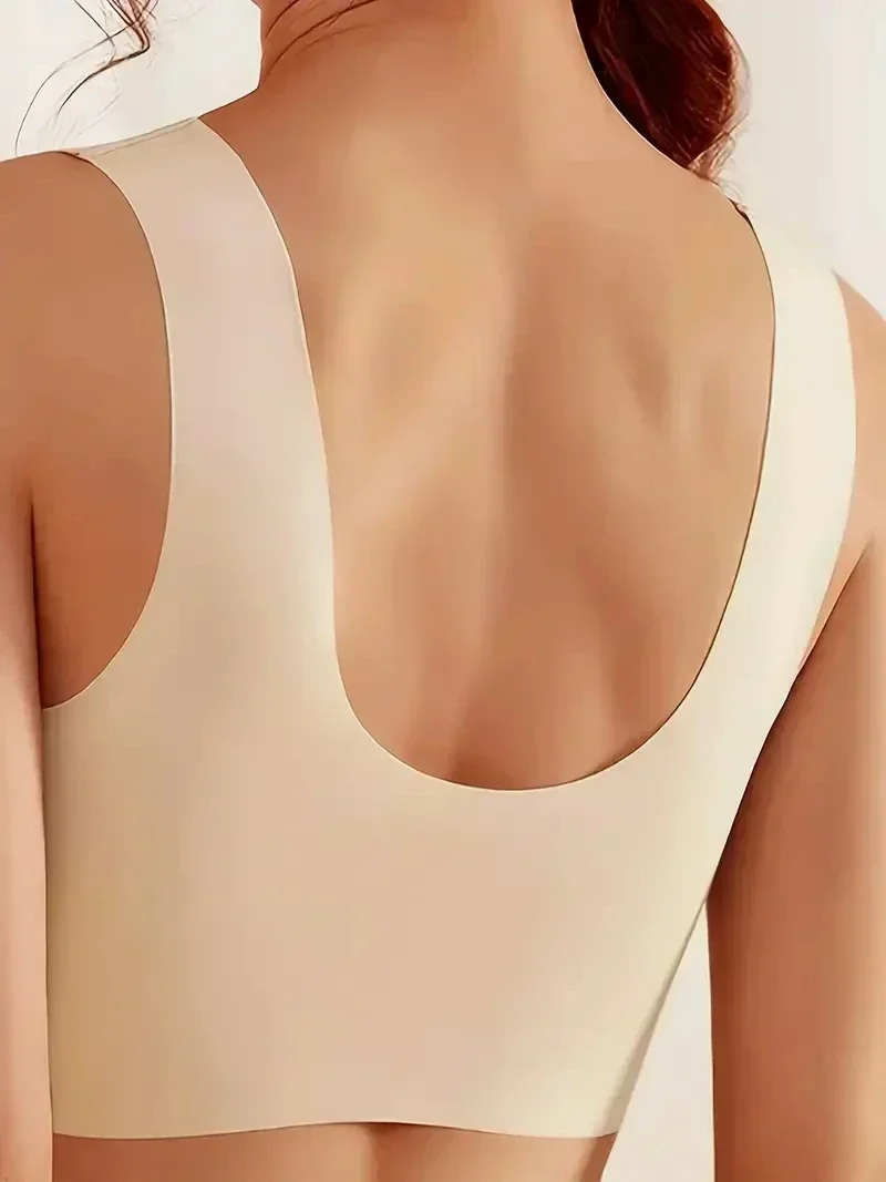 4Pcs/Set Women Lace Bra Perspective Push Up Ice Silk Deep V Bralette Bra Sexy Lingerie Tops Plus Size Cup Mom's underwear L-5XL - Image 4