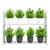 4pcs/set Mini Artificial Plants Potted Indoor Outdoor Decor Green Bonsai for Home Garden Office Living Room Decoration Ornament