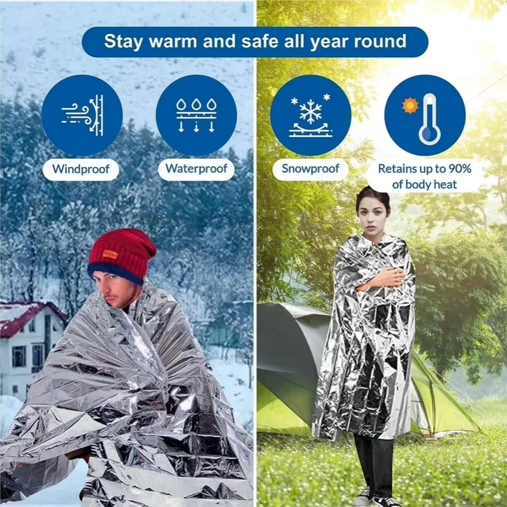 5-30Pc Outdoor Emergency Gold-Sliver Survival Blanket Waterproof First Aid Rescue Curtain Foil Thermal Military Blanket130X210Cm - Image 6