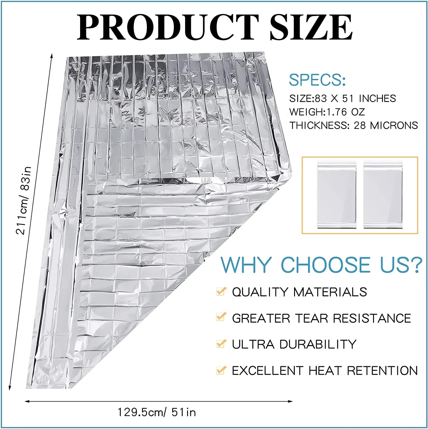 5-30pcs Outdoor Emergency Survival Blanket First Aid Rescue Kit Waterproof Waterproof Foil Thermal Camping Military Blanket Hot - Image 4