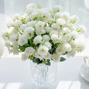 5 Forks 15 Heads Small Carnation for Wedding Arch Decor Christmas Garland Accessories Home Floral Arrangement Artificial Flowers