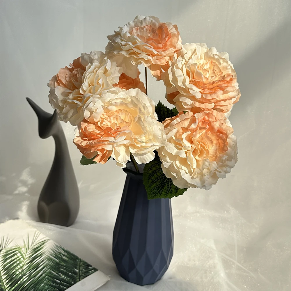 5 Heads Artificial Peony Bouquet Fake Silk Flowers Wedding Home Party Decor Bridal Flower Arrangement DIY Arch Table Centerpiec - Image 4