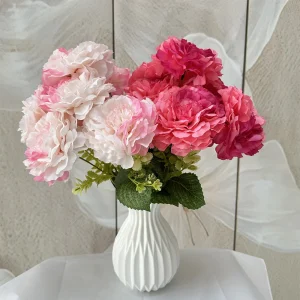 5 Heads Artificial Peony Bouquet Fake Silk Flowers Wedding Home Party Decor Bridal Flower Arrangement DIY Arch Table Centerpiec
